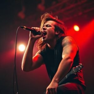 Singer performing live