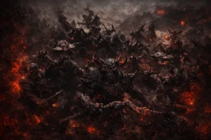 Demonic army battlefield