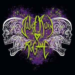 Juliet Ruin alternative metal band Regime album cover featuring two skulls.