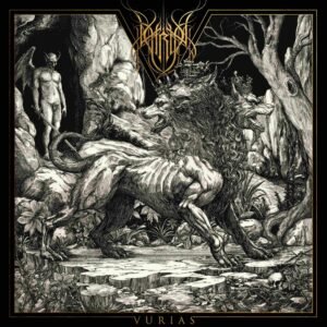 Vurias black metal band album cover featuring a three-headed lion.