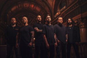 Band photo in ornate hall