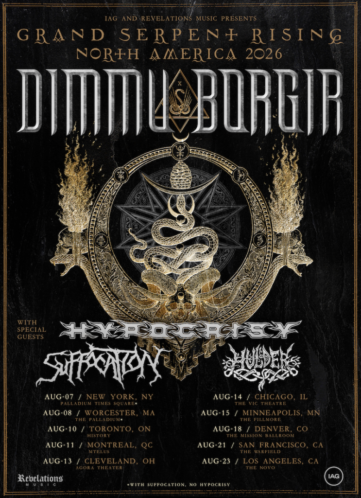 “Dimmu Borgir 2026 North America tour poster.”